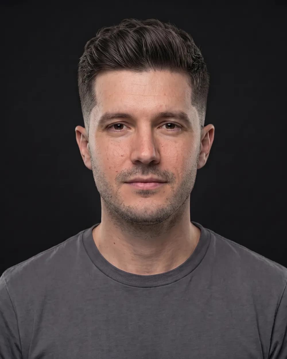 The same photo with a Stubble beard